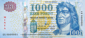 Az 1000 forintos bankjegy Mátyás király képével
