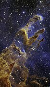 Third place: Young stars form in 'The Pillars of Creation' as seen by the James Webb Space Telescope’s near-infrared camera Attribution: NASA, ESA, CSA, STScI; image processing by Joseph DePasquale (STScI), Anton M. Koekemoer (STScI), Alyssa Pagan (STScI) (public domain)