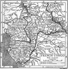 Carte du Congo français en noir et blanc.
