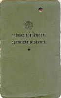 Вокладка пашпарта Нансена; паліцэйскі пастарунак, Прага, Чэхаславакія, 1930