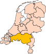 Localização de Brabante do Norte nos Países Baixos