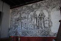 Чорно-білі фрески «Св. Франциск Ассізький, Св. Банавентура і Антоній Падуанський», монастир в Уєхоцинго
