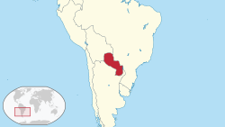 Geografisk plassering av Paraguay