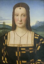 Portrait of Elisabetta Gonzaga label QS:Lpl,"Portret Elżbiety Gonzagi" 1504-1505