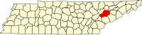 Map of Tennessee highlighting Knox County