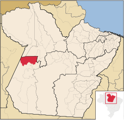 Localização de Aveiro no Pará