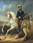Karl XV till häst, målning av Karl Fredrik Kiörboe 1860.