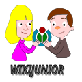 H Logo with two children holding Wikimedia logo. --MG