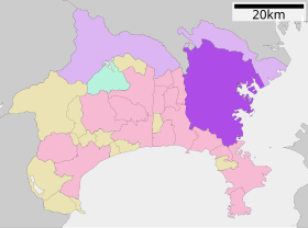 Lokacija Yokohame u prefekturi Kanagawa