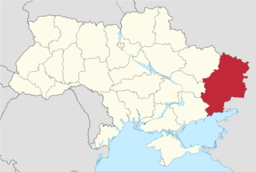 Donetsbäckenet motsvaras främst av Donetsk och Luhansk oblast, de två östligast liggande oblasten i Ukraina.
