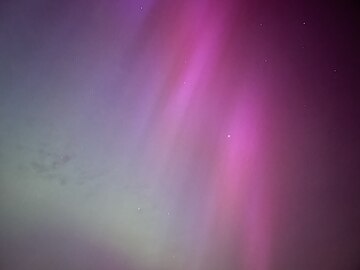 Aurora as seen from Okeford Hill, Dorset, UK