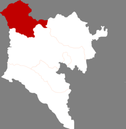 Location of Arxan City jurisdiction in the Hinggan League