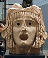 Grška tragična maska, datirana v 1. stoletje pr. n. št. ali 1. stoletje n. št.