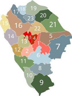 Sanxiang is labeled '8' on this map of Zhongshan