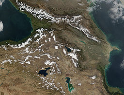 Супутниковий знімок NASA, Великий, Малий Кавказ і Закавказзя.