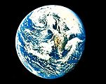 The photograph of Earth taken by the crew of the Apollo 10 on 18 May 1969, used in the first version of the flag design proposed by John McConnell.