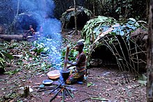 Cacciatori-raccoglitori pigmei nel bacino del Congo nell'agosto 2014