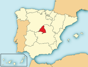 Poziția regiunii Comunidad de Madrid