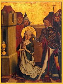 Martyre de sainte Barbe, élément de diptyque du XVIe siècle, musée Brukenthal (Roumanie).