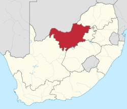Localização do Noroeste na África do Sul