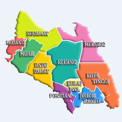 Locatie van Mersing binnen Johor