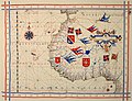 1571'de Portekizli kartograf Fernão Vaz Dourado tarafından çizilen Afrika'nın kuzeybatı sahilini gösteren denizcilik haritası. Haritanın çerçevesinde São Tomé'ye kadar olan bütün Afrika ve Gine sahilleri çizilmektedir. yazısı yer almaktadır. Günümüzde Lisbon'da bulunan Torre do Tombo Ulusal Arşivi'nde saklanmaktadır. (Üreten: Fernão Vaz Dourado)
