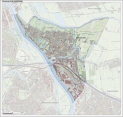 Kaart van Alblasserdam-munisipaliteit