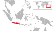 Lokasi Jawa di Peta Dunia.