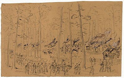 William Waud - Burning of McPhersonville 1865 - original sketch.jpg