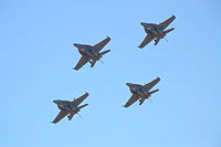 Uma formação de Super Hornets F-18 australianos.