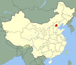Location of the Municipality of Beijing within China