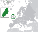 Map showing the Isle of Man in Europe