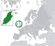 Mapa da Ilha de Man na Europa