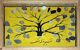 عکس از رده و تقسیم‌بندی سنگ‌های مختلف، موزه تاریخ طبیعی اصفهان، ایران