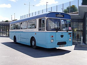 An Islwyn Borough Transport bus at the rebuilt Blackwood Bus Station