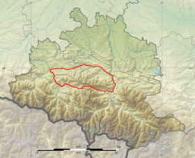 Localisation sur la carte de l'Ariège.