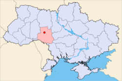 Mapa da Ucrânia com Vinítsia em destaque