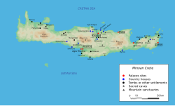 A minószi Kréta térképe