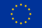 Fejjel lefele elhelyezett embléma az európai zászlón.