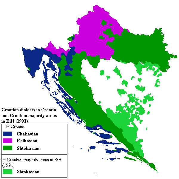 Variants del croat a Croàcia i Bòsnia-Herzegovina