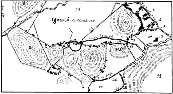 Mapa da vila de Iguaçu (1837)