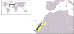 Kart over Den saharawiske arabiske demokratiske republikk