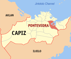 Bản đồ của Capiz với vị trí của Pontevedra