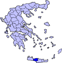 Kart over Rethymno prefektur