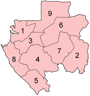 Mapa han mga lalawigan han Gabon