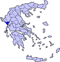 Localização de Preveza na Grécia