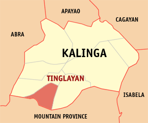Mapa han Kalinga nga nagpapakita kon hain nahamutang an Tinglayan