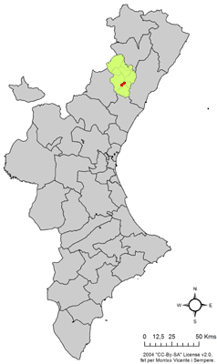 Kaart van Higueruelas