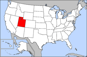 Map of the United States with Utah highlighted