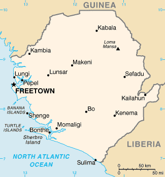 Karta över Sierra Leone